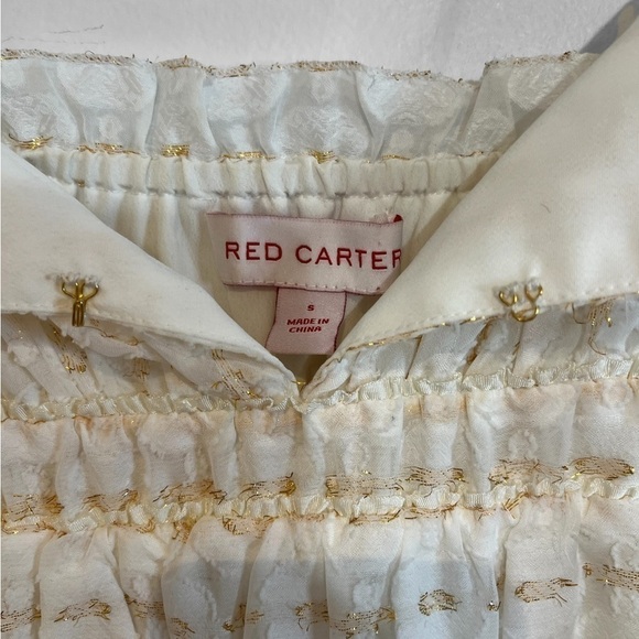 Red Carter “Ruby” Mini-Dress with Metallic Gold Accents. Size Small. - Picture 9 of 17